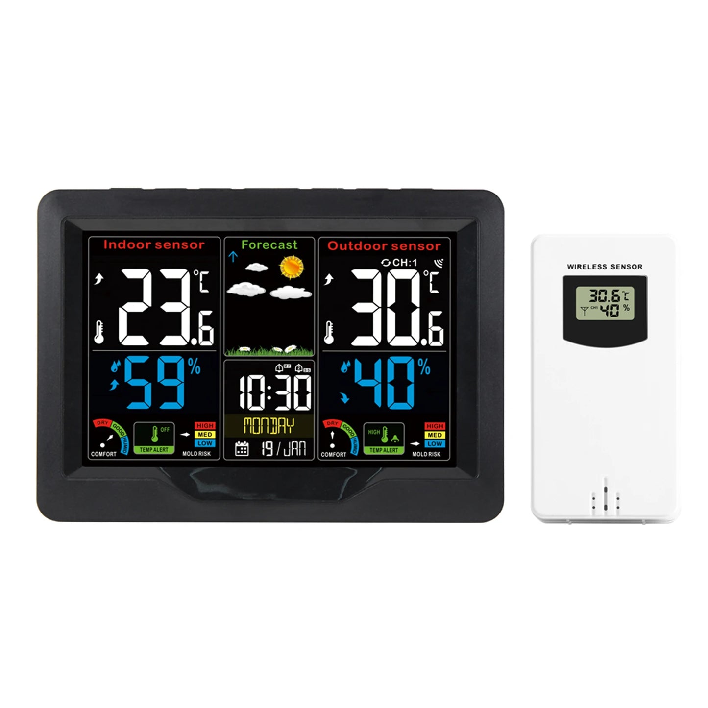 📡Stație Meteo Digitală Multifuncțională cu Senzor Extern